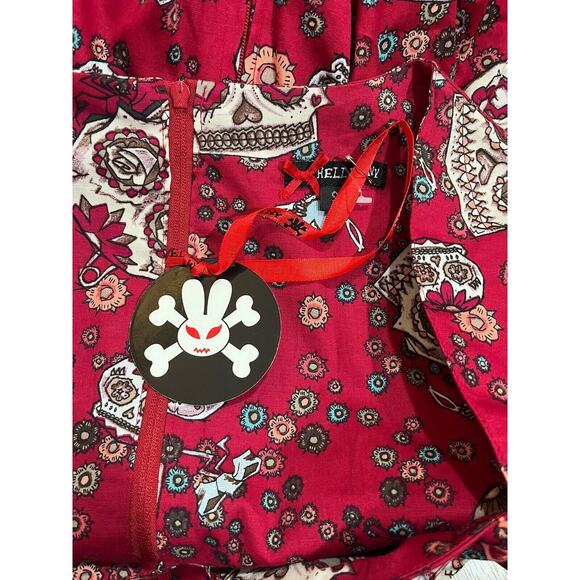 Hell Bunny Calavera Day of The Dead Flare Dress Sugar Skull Size Small NEW! - Picture 10 of 10